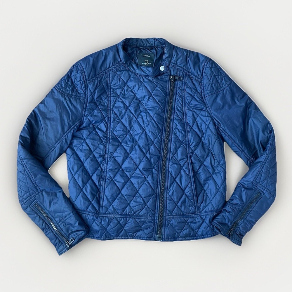 Gap Womens M Outdoor Edition Winter Warmth Navy Blue Insulated Quilted Jacket